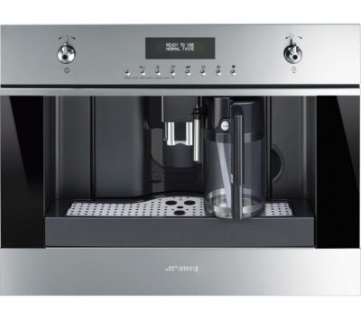 SMEG  CMS6451X Built-in Bean-to-Cup Coffee Machine - Stainless Steel & Black Glass